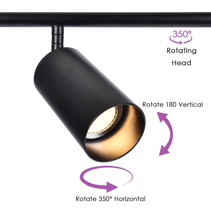 5-Light Modern Farmhouse Linear Swivel Track Lighting Spotlight for Kitchen Island