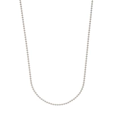 Curata 925 Sterling Silver Rhodium 2mm Bead Chain Necklace (Lobster)