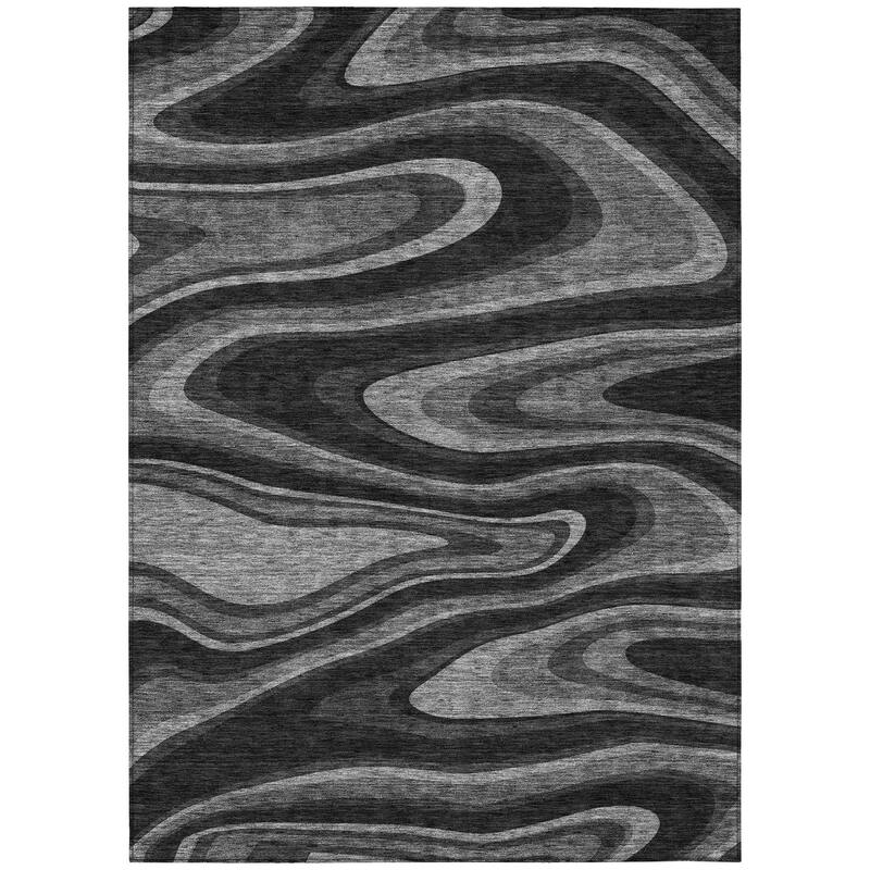 Machine Washable Indoor/ Outdoor Abstract Busey Chantille Rug