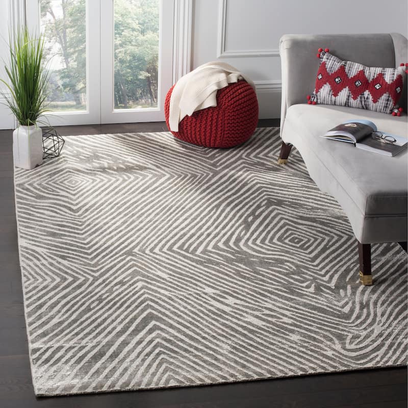 SAFAVIEH Handmade Expression Montse Vintage Boho Abstract Wool Rug - 6' x 9' - Dark Grey