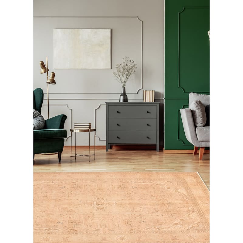 ECARPETGALLERY Hand-knotted Antalya Vintage Light Copper Wool Rug - 9'11 x 12'9