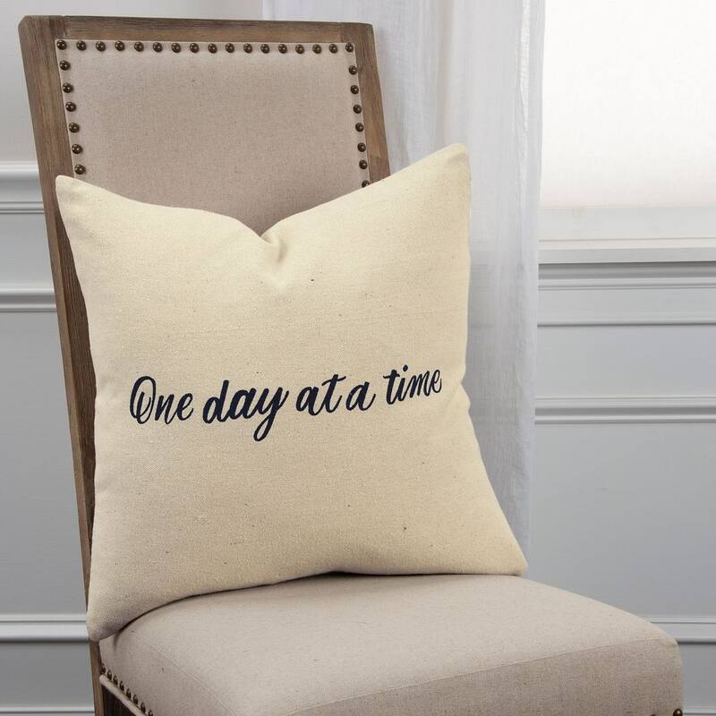"One Day at a Time" Decorative Pillow - Polyester