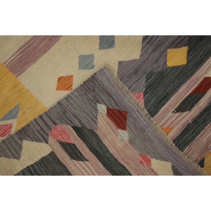 Hand Woven Southwestern Wool Multi-Colored Geometric Area Rug - 12' 11'' X 9' 6''