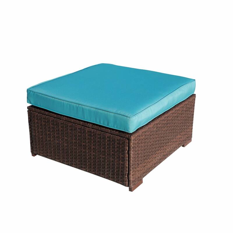 3-Piece Patio Sectional Sofa Set with Side Table and Ottoman