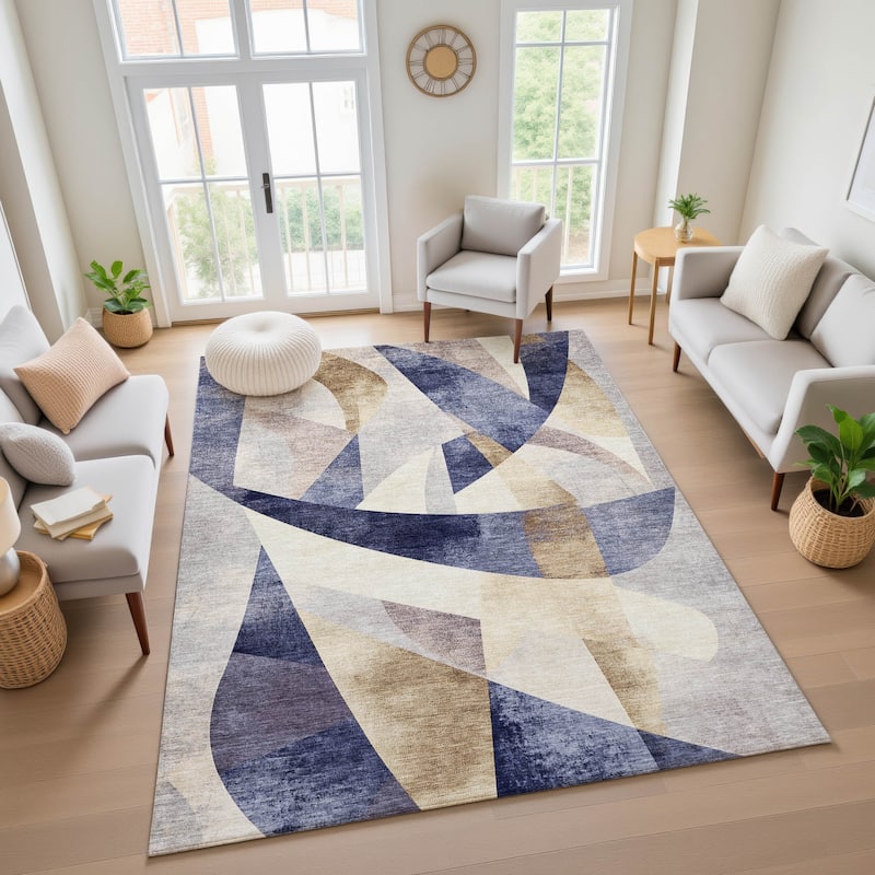 Premium Washable Super Soft Abstract Contemporary Mayfield Rug