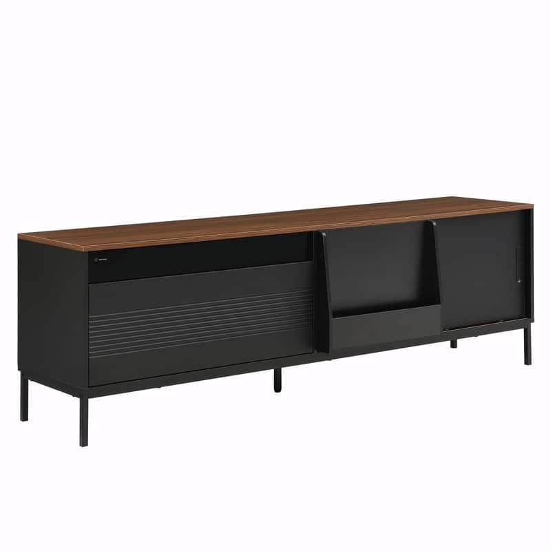 70.8'' Modern TV Stand for TVs up to 75", Entertainment Center with Storage, Sliding Doors