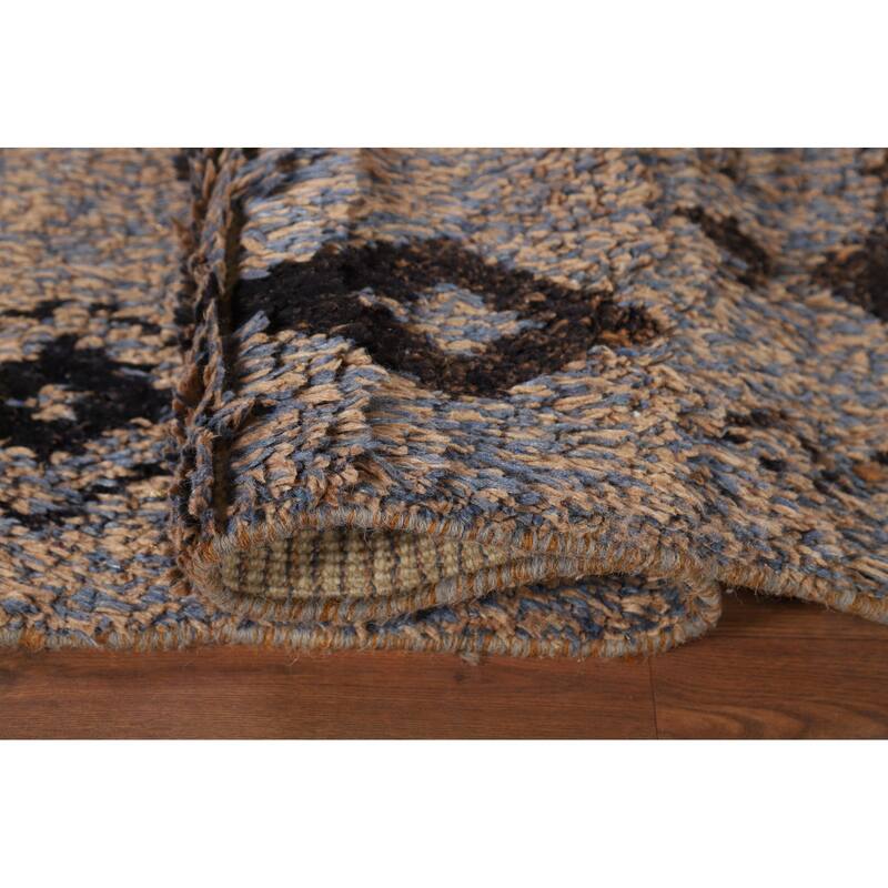 Geometric Moroccan Oriental Area Rug Handmade Wool Carpet - 7'2" x 10'6"
