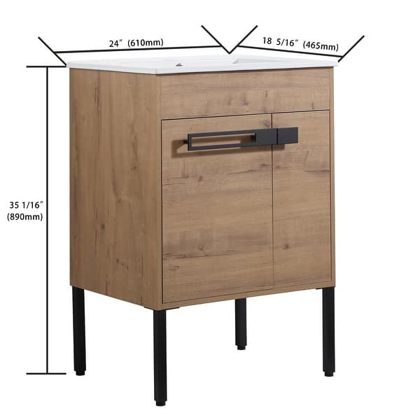 dimension image slide 5 of 6, Bathroom Vanity With Sink In 24/30/36 Inch, Floating Bathroom Vanity or Freestanding Vanity With Soft Close Door