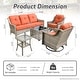 preview thumbnail 39 of 55, OVIOS 5-Piece Outdoor Wicker Swivel Chair Set With Solar-Powered Table