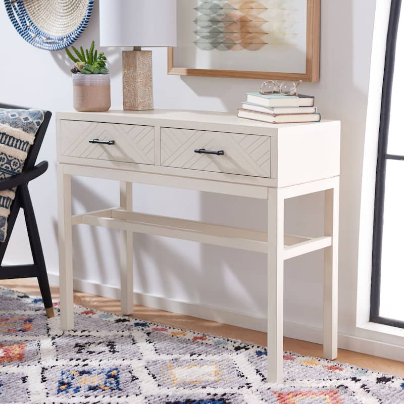 SAFAVIEH Lorraine 2-Drawer Console - 35.5" W x 13" L x 29.5" H - 36Wx13Dx30H