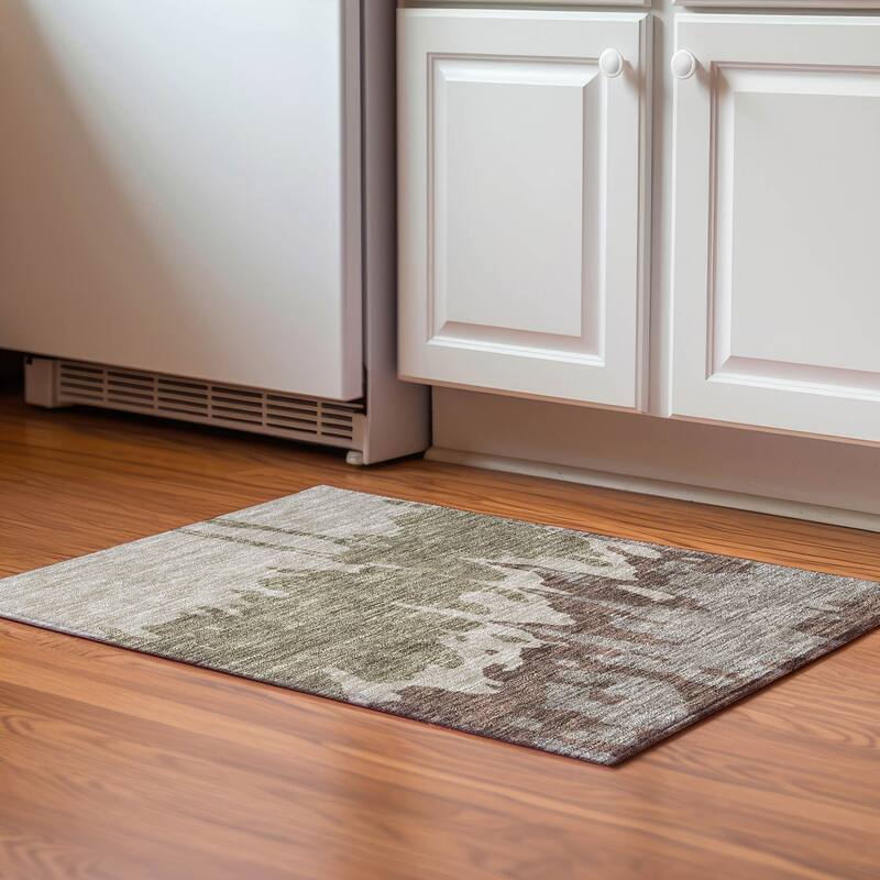 Premium Washable Super Soft Modern Drama Mayfield Rug - Beige - 1'8" x 2'6"