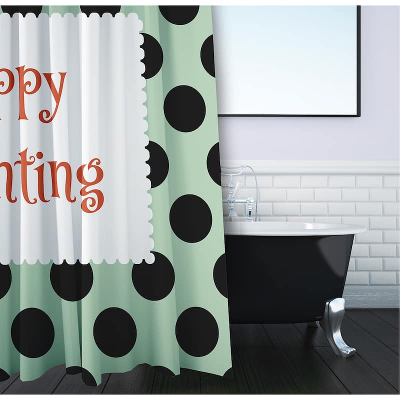Halloween Happy Haunting Dots Shower Curtain