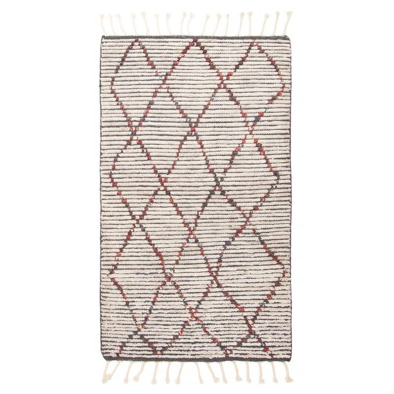 ECARPETGALLERY Hand-knotted Tangier Grey Wool Rug - 2'11 x 4'11 - Light Grey - 2'11 x 4'11