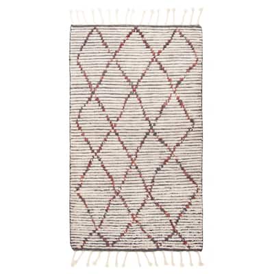 ECARPETGALLERY Hand-knotted Tangier Grey Wool Rug - 2'11 x 4'11