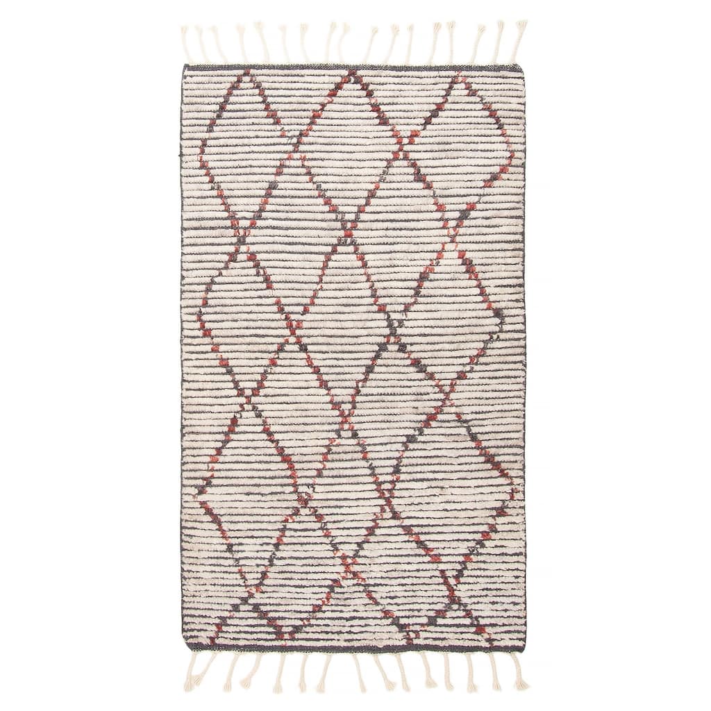 ECARPETGALLERY Hand-knotted Tangier Grey Wool Rug - 2'11 x 4'11