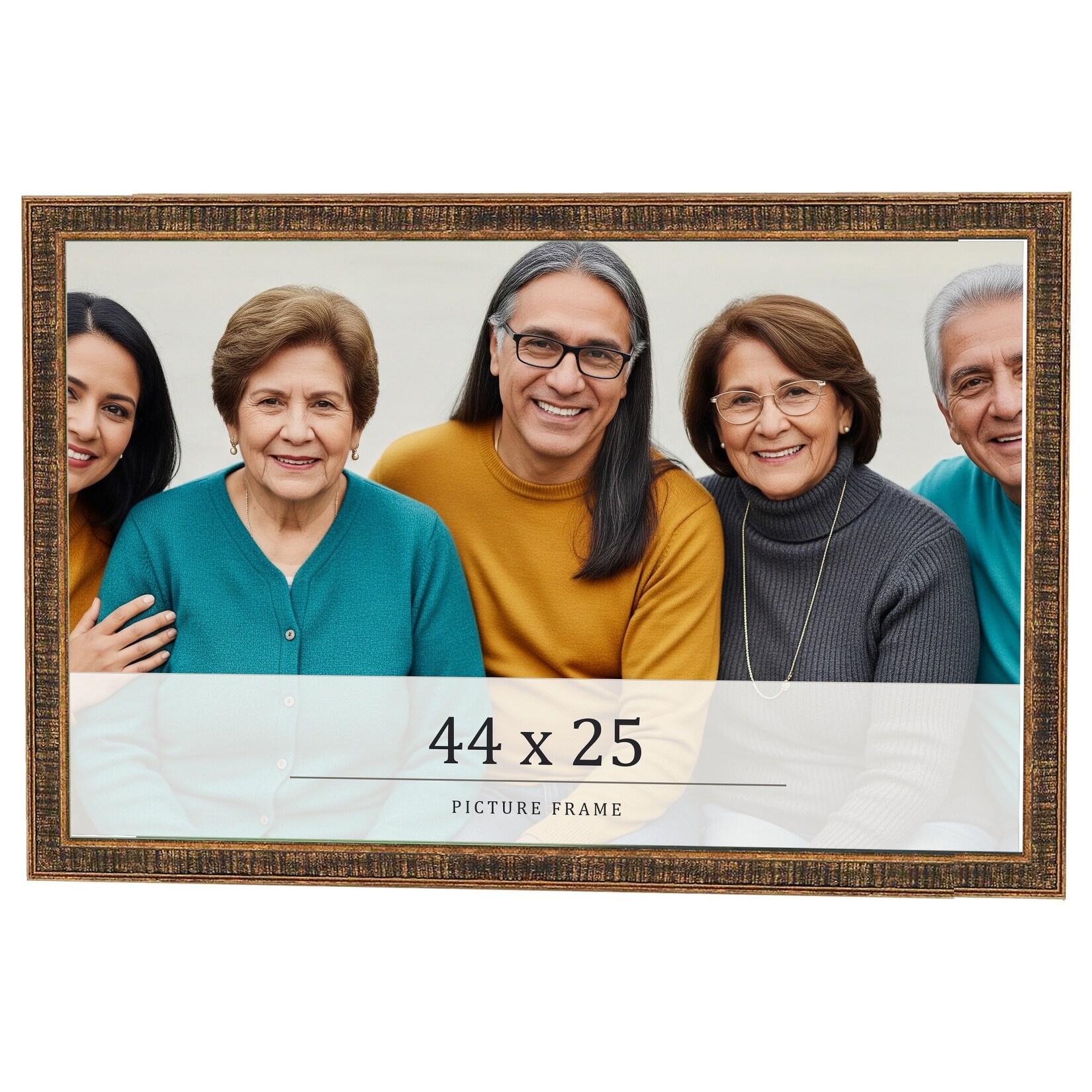 44x25 Frame Gold Kingsley Distressed Solid Wood Picture Frame Width