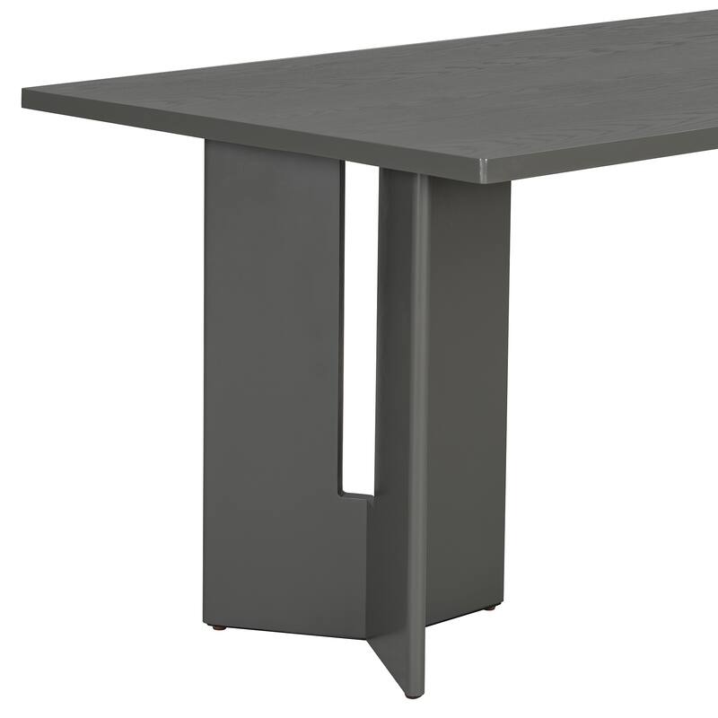 Farmhouse 60" Rectangular Dining Table with Distressed Finish for Dining Room and Kitchen Use