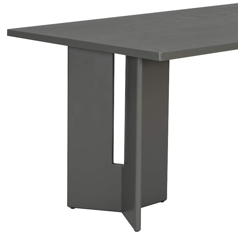 Farmhouse 7-Piece Wood Dining Table Set for 6 Upholstered Chairs Crafted for Comfort and Durability