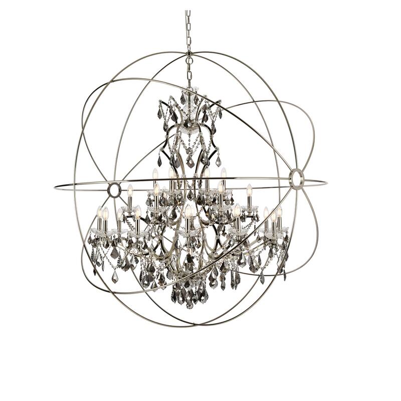 Royce Edge 25-Light Polished Nickel Chandelier