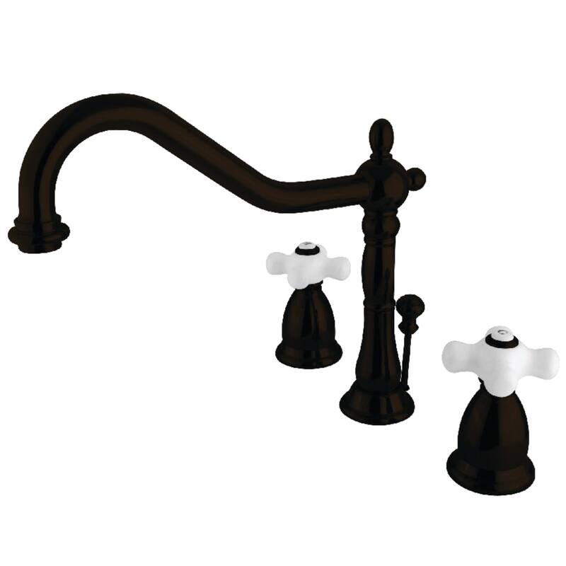 Kingston Brass Heritage Widespread Bathroom Faucet with Brass Pop-Up