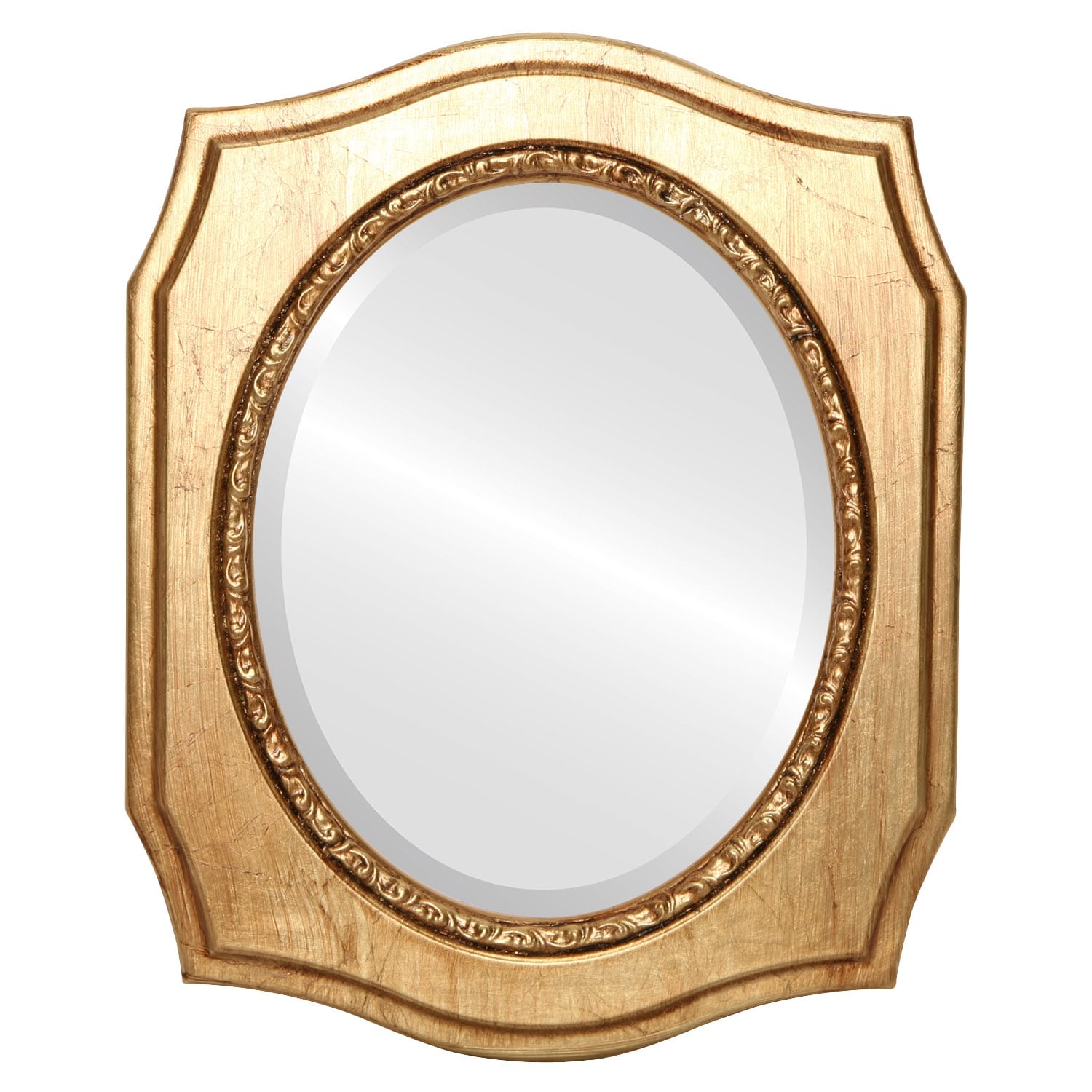 San Francisco Framed Oval Mirror in Antique Gold Leaf 19x23 Bed Bath   Beyond 33499401