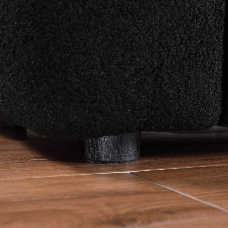 Two Sizes Of Teddy Velvet Upholstered Sofa