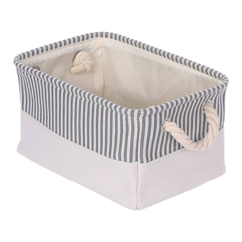 Fabric Collapsible Storage Basket Bin with Handle, Storage Cube for Shelves Closet Clothes Books - Grey