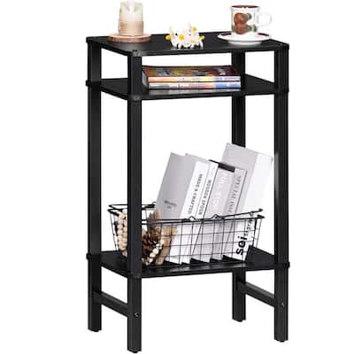 28in Tall Side Table 3-Tier Small Narrow End Table for Couch