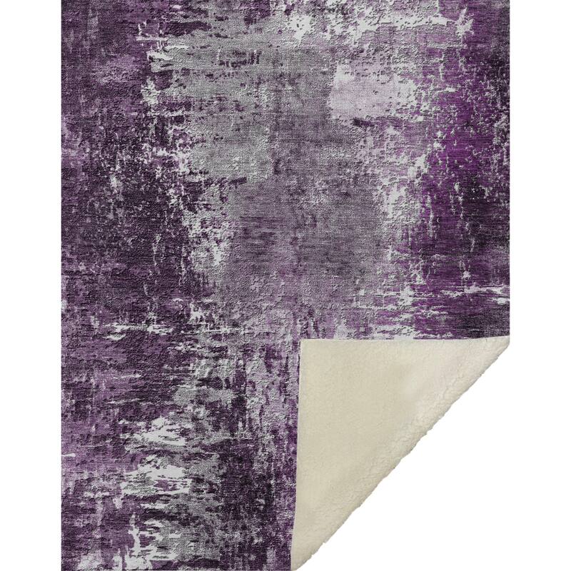 Premium Machine Washable Abstract Modern Sherpa Throw Blanket