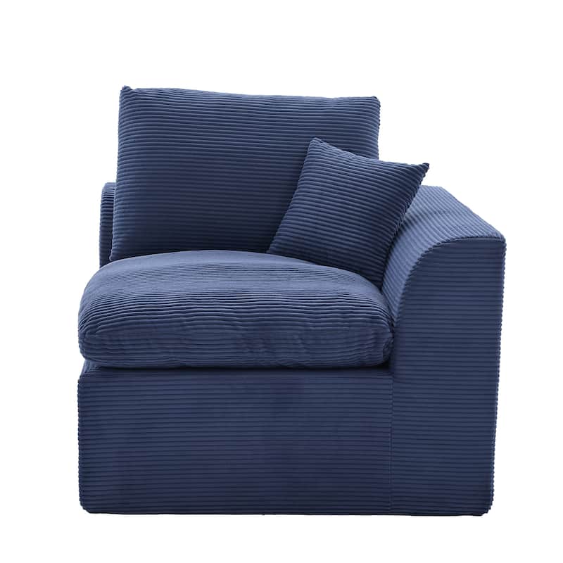 Modern 2-Seater Corduroy Cloud Sofa Modular 2-Piece Sectional Sofa with Removable Covers, for Living Room, Bedroom & Dorm