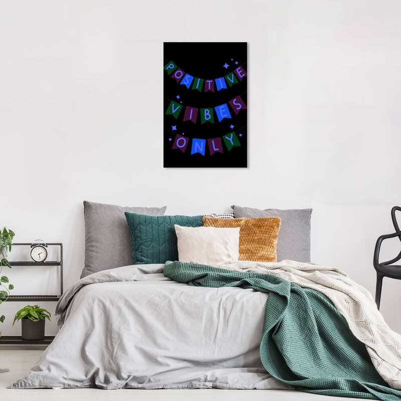 Wynwood Studio Canvas Typography and Quotes Celebrate Positive Pink and Dark Gold Modern & Contemporary Wall Art Canvas Print - 24 x 16
