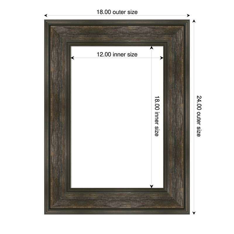 Amanti Art Rail Rustic Char Framed Dry Erase Magnetic Board - 18 x 24 in