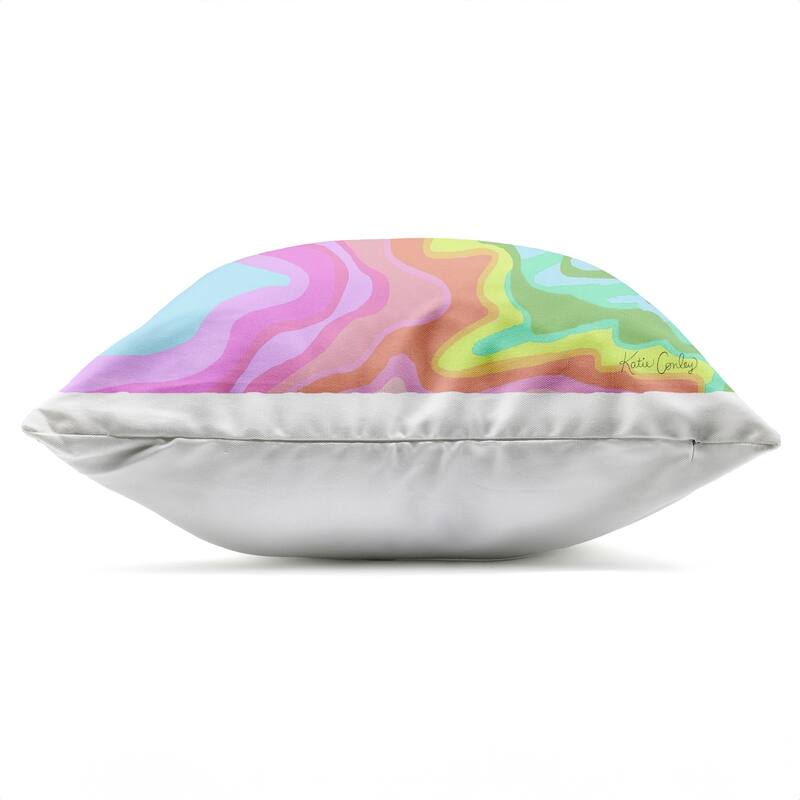 Stupell Swirling Rainbow on Sea Surface Printed Outdoor Throw Pillow Design by Katie Conley