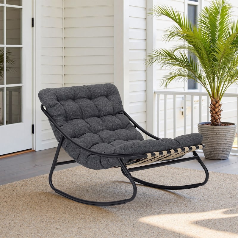 Modern Indoor Outdoor Rocking Chair with Cushion