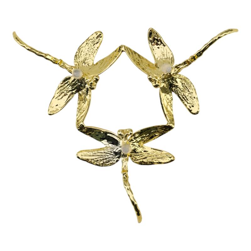 Resin Orb Sculpture Dragonfly Modern Figurine Home Decor - 4" Gold - 8" x 8" x 3.5"