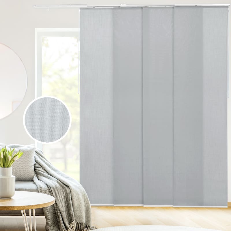 CHICOLOGY Adjustable Sliding Panels, 4-Rail Track, Light Filtering - Up to 86"W X 96"H - Skyrise Grey