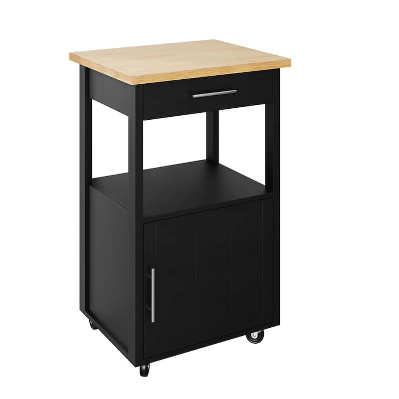 Futzca Kitchen Island Cart with Storage,Rolling Kitchen Island Side Table on Wheels with Worktop, White - N/A