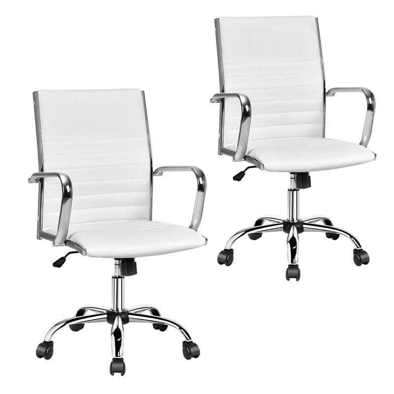Gymax PU Leather Office Chair High Back Conference Task Chair
