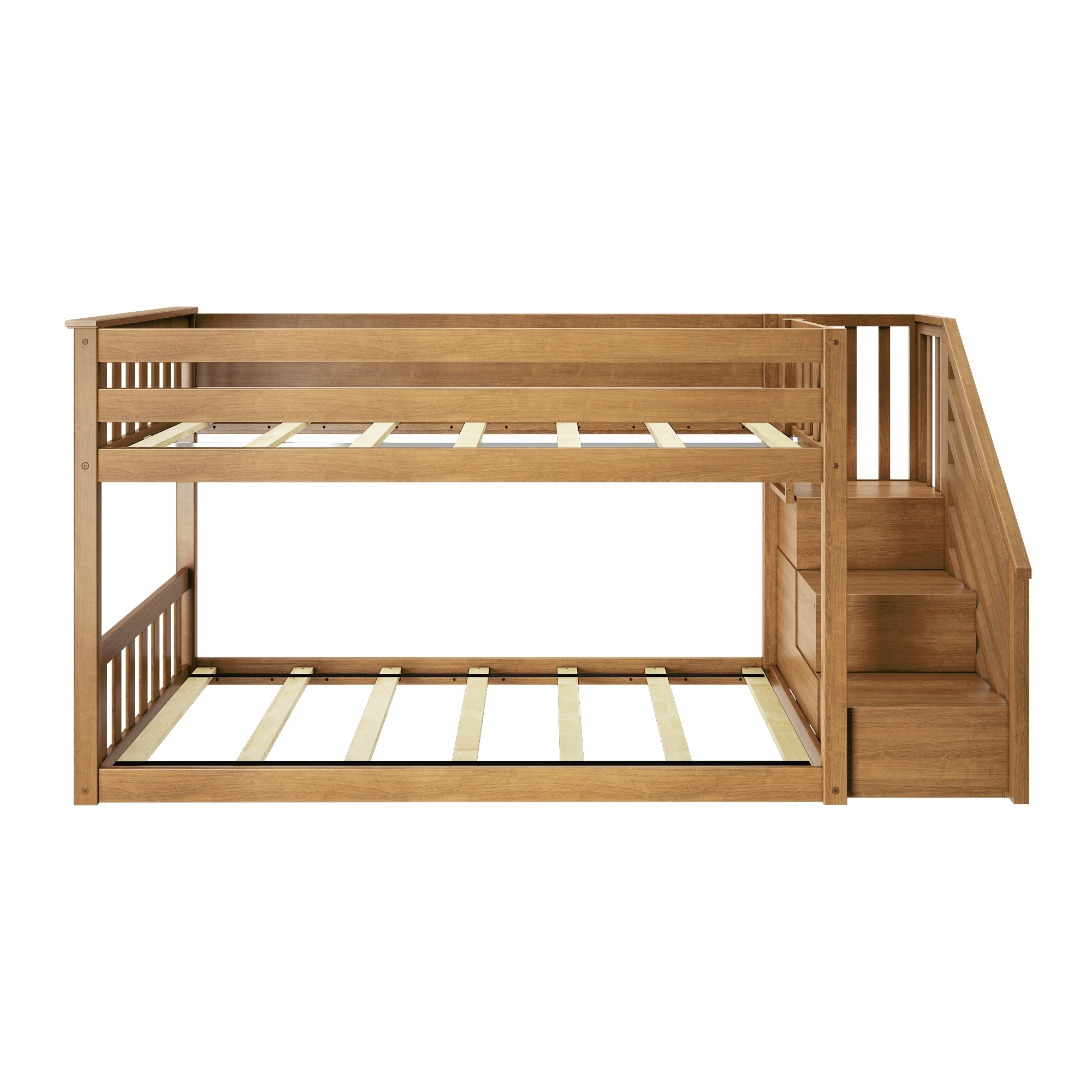 Max & lily twin online low bunk bed with staircase