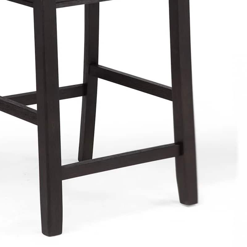 Mipo Counter Height Dining Chair Set of 2, Black Grid Back, White Seats