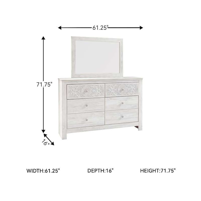 Signature Design by Ashley Paxberry White Dresser and Mirror