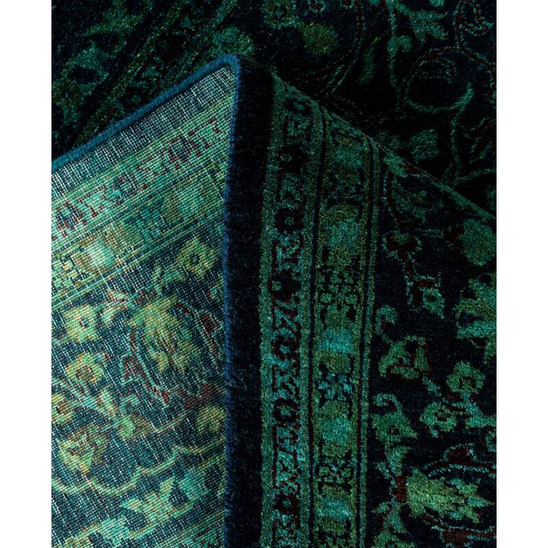 Overdyed One-of-a-Kind Hand-Knotted Area Rug - Green - 4' 10" x 5' 1"