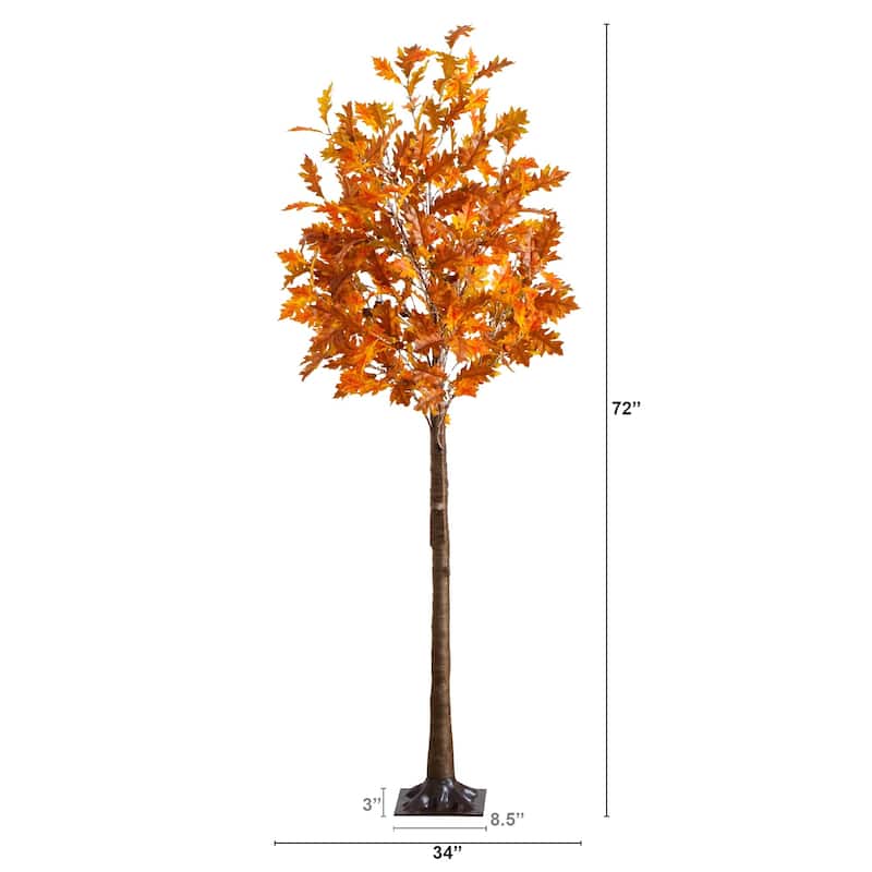 Pre-Lit Maple Artificial Fall Tree - 6' - Warm White LED Lights