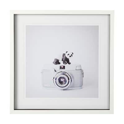 Panda & Vintage Camera Framed Art Print