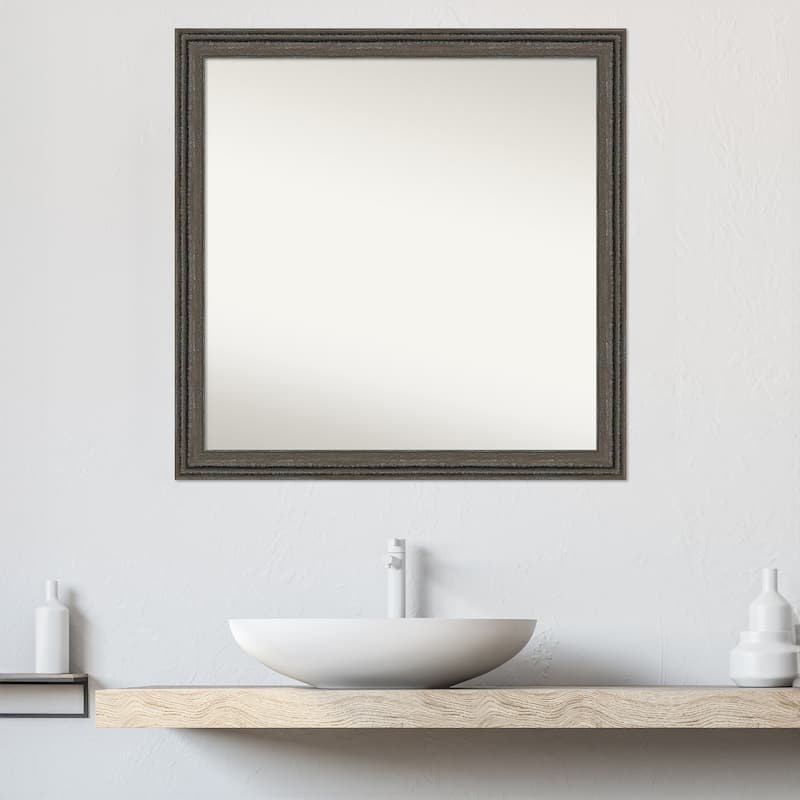Upcycled Non-Beveled Wood Framed Bathroom Vanity Wall Mirror
