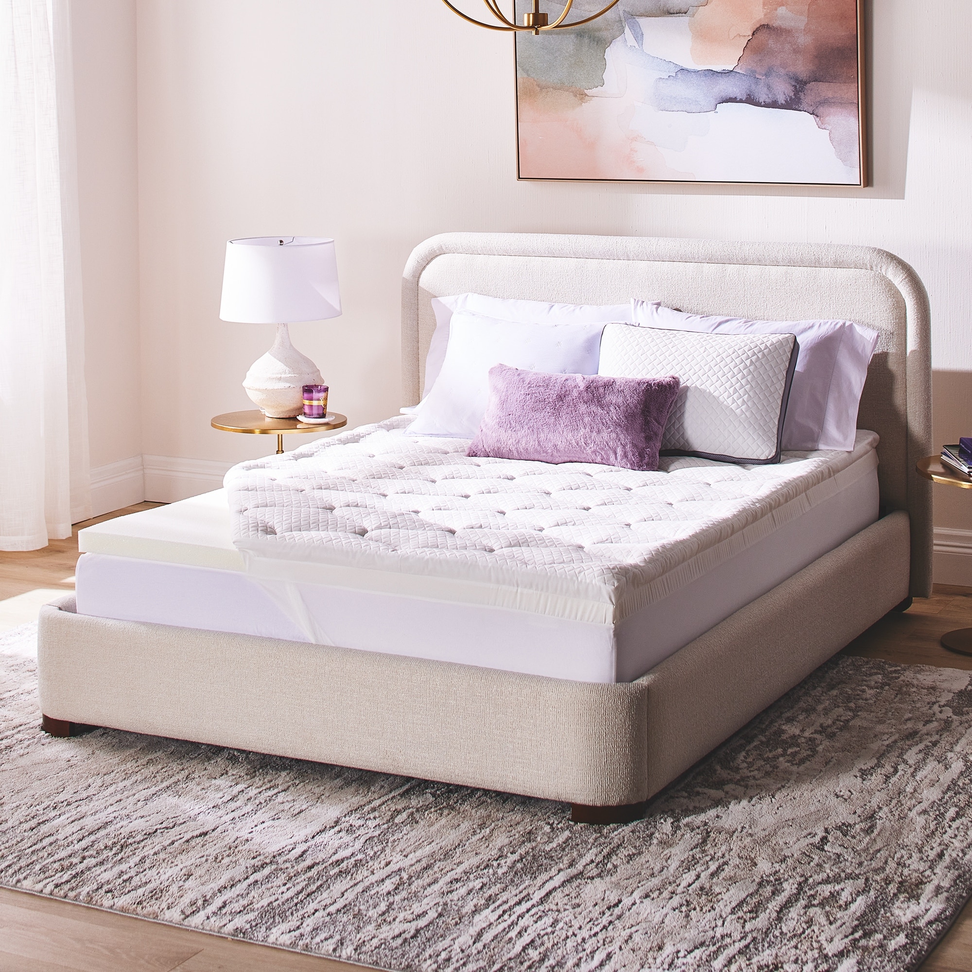 Serta Layered Luxury 4 Inch Memory Foam Mattress Topper