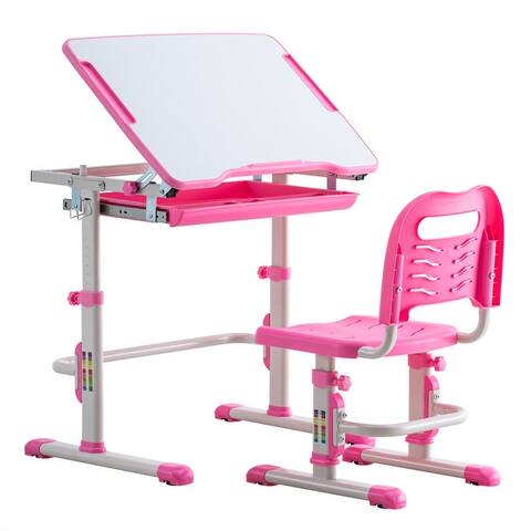 Adjustable Children Study Desk Kids School Desk Table and Chair Set