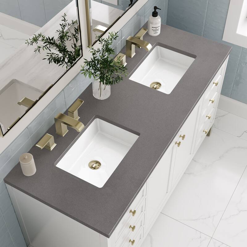 James Martin Vanities Chicago 60" Double Vanity, Glossy White