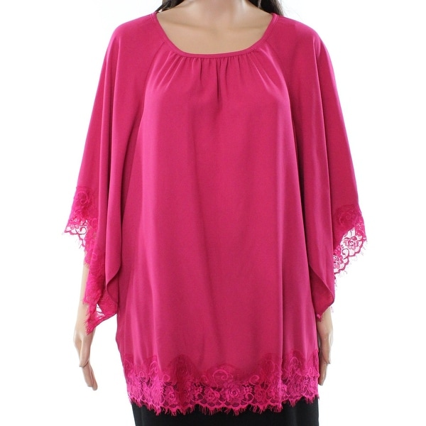 Context Fuchsia Women's Small Floral Lace Blouse