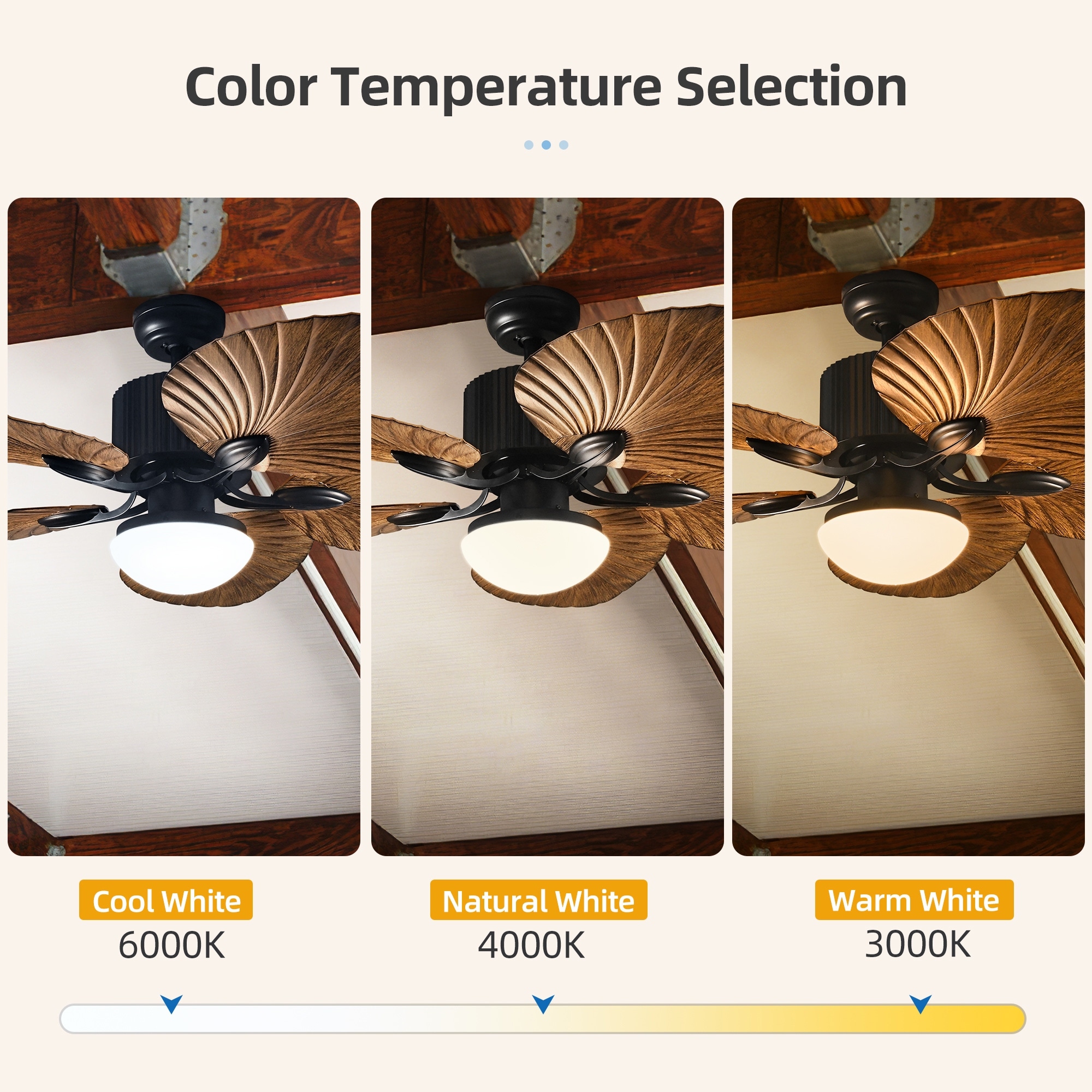 Moasis 52" Tropical Palm Leaf Ceiling Fan with Light